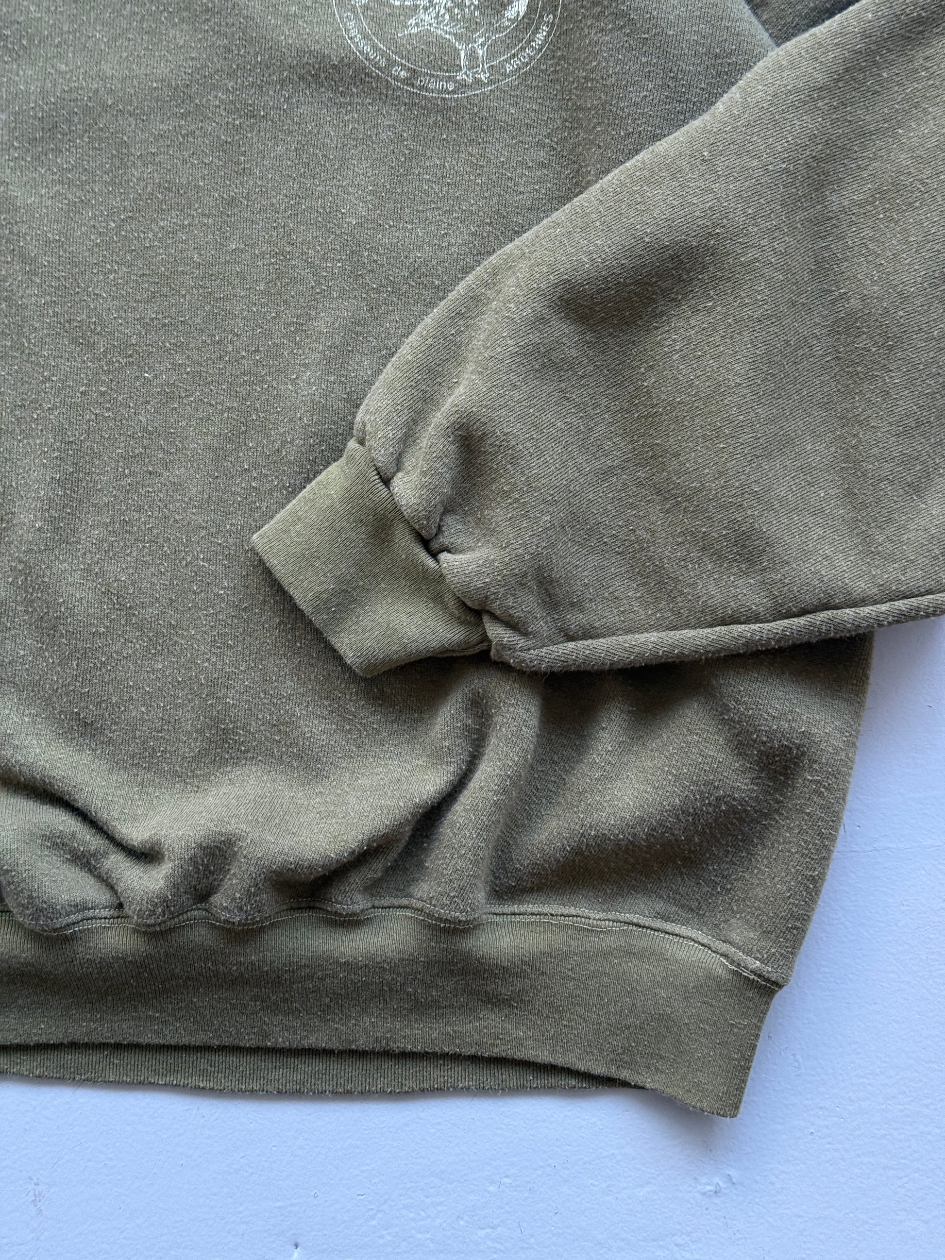 Green Hunting 90's Vintage Sweatshirt Jumper - Small