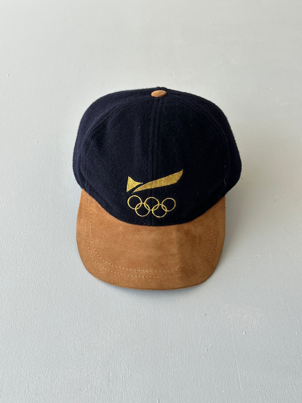 Navy Olympic Rings 90's Vintage Wool Ear Flap Cap