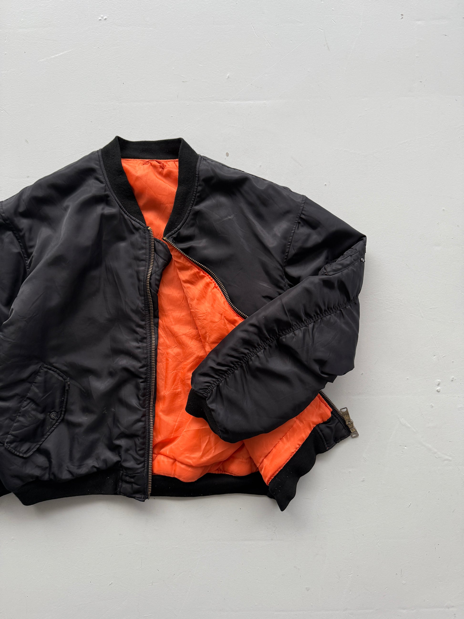 Black Reversible 90's Vintage Bomber Jacket - XXL