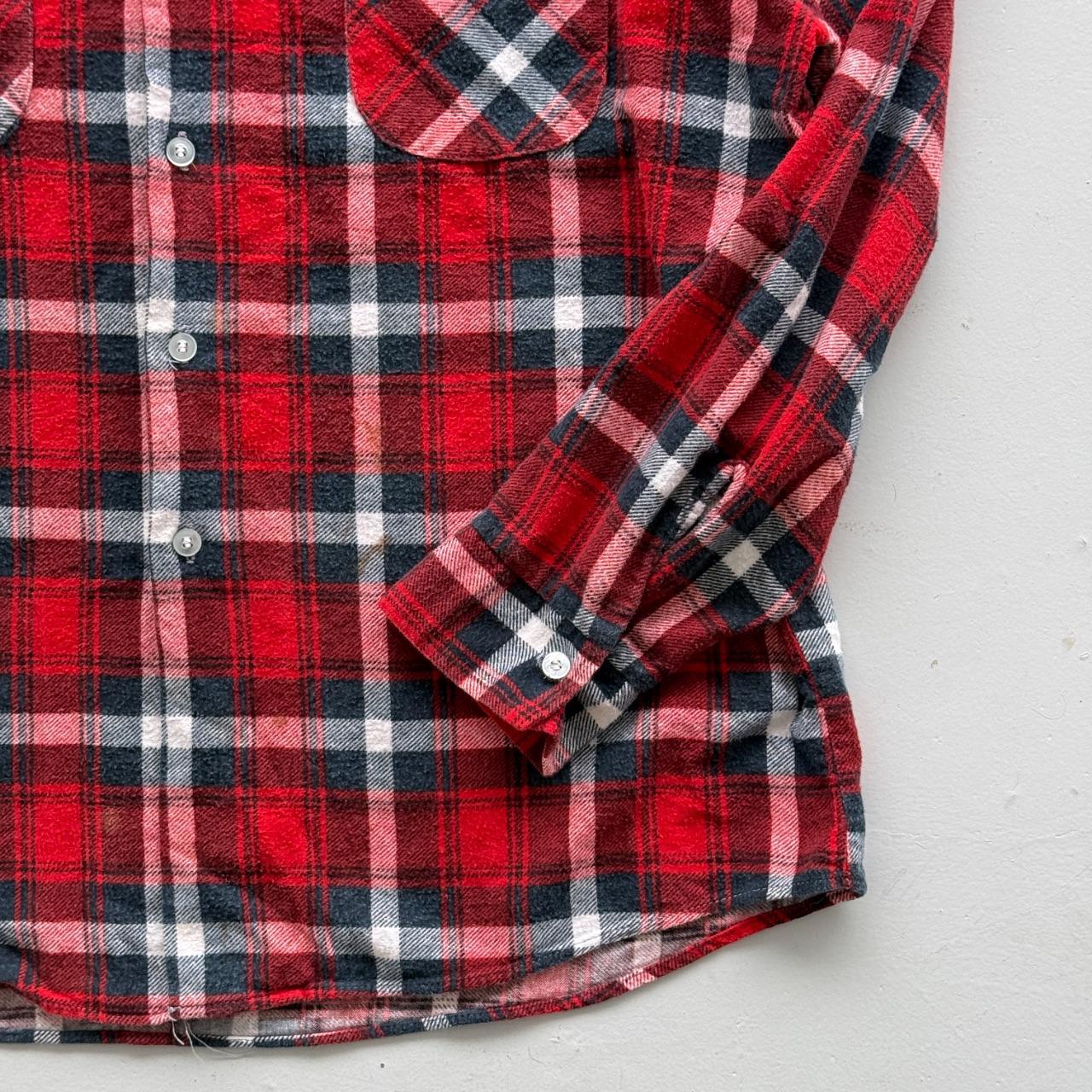 Red and Navy Checkered Kingsport 90s Vintage Long Sleeve Shirt - XL