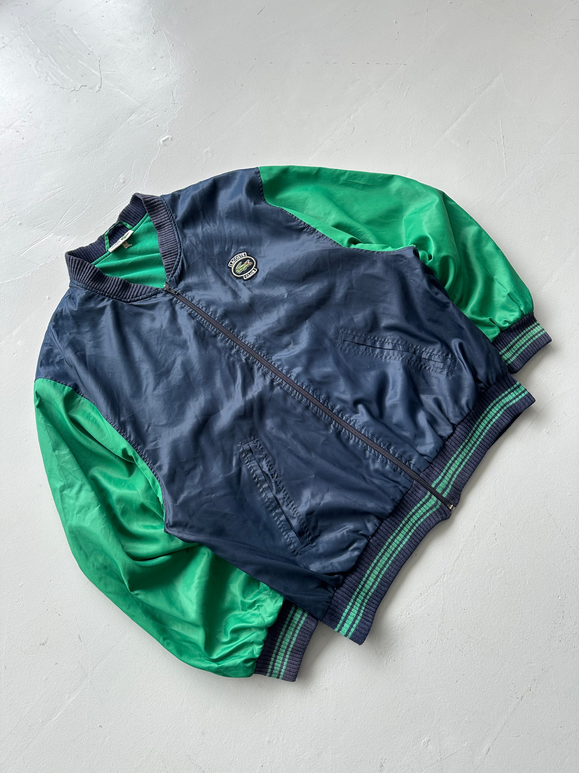 Navy Green Chemise Lacoste 80's Bomber Jacket - Large