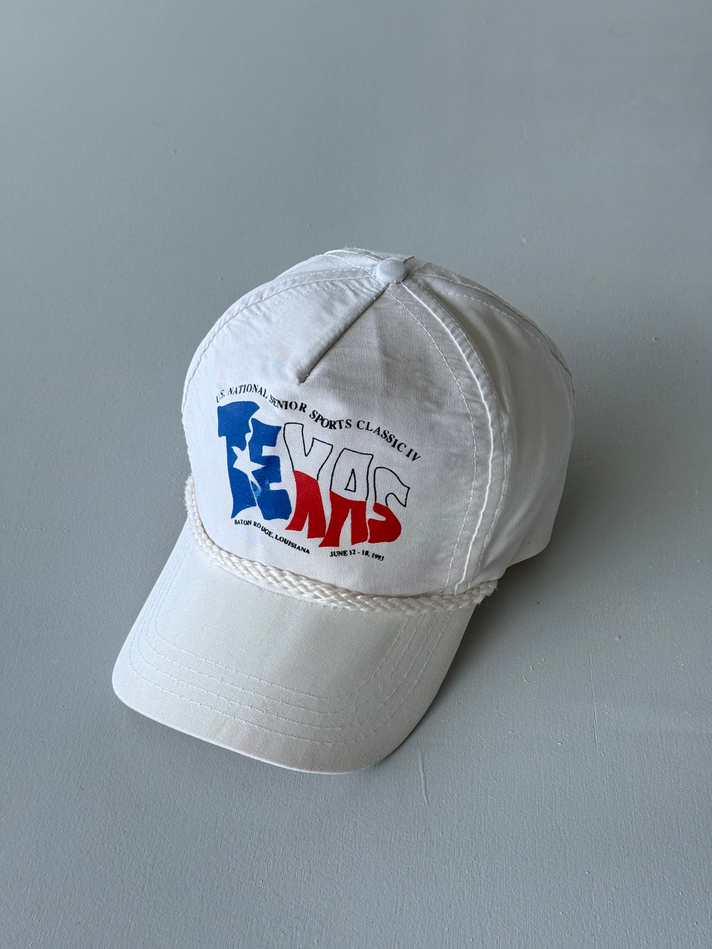 White U.S. National Senior Sports Classic Texas 90's Vintage SnapBack Trucker Ca
