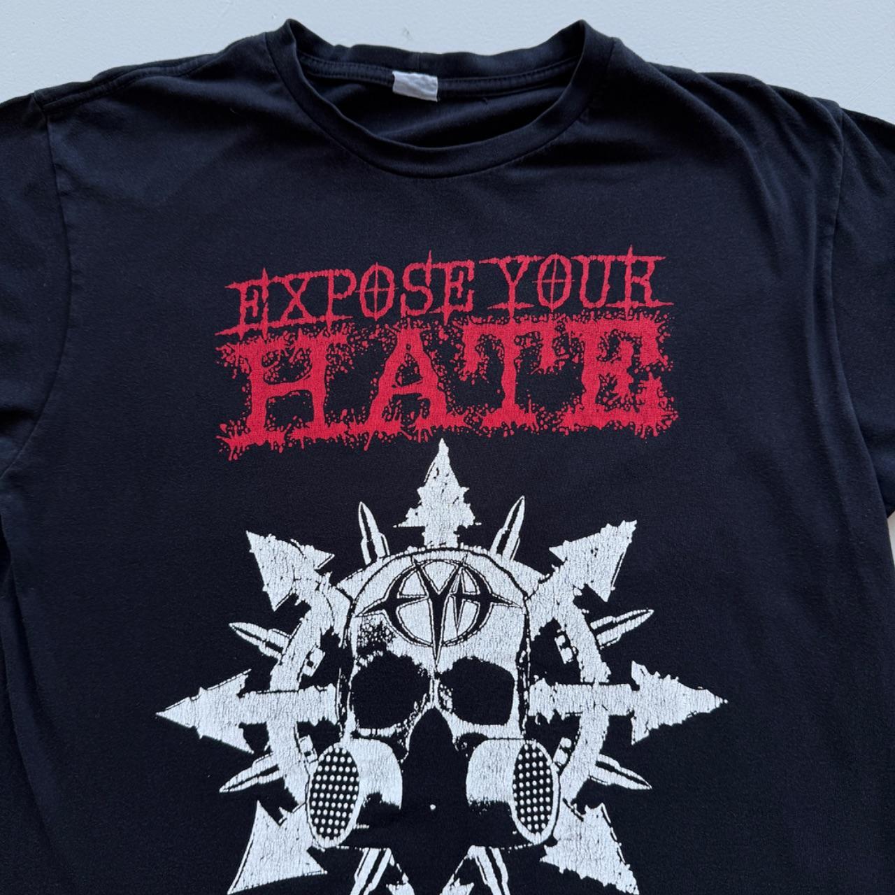 Black Expose Your Hate 00s Vintage Metal Graphic Band T-Shirt - Medium