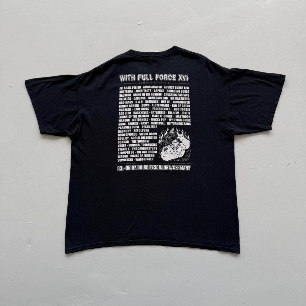 Black With Force Metal 00s Vintage Festival Graphic T-Shirt - Large