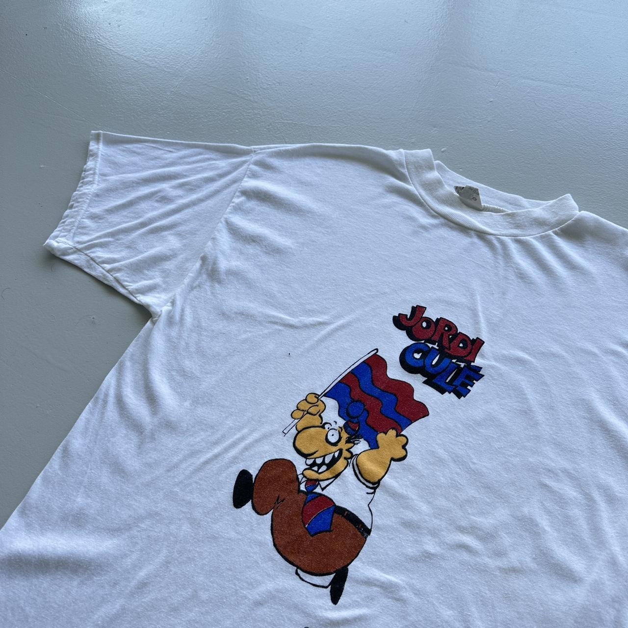 White Jordi Culé Cartoon Vintage 90’s T-shirt - Medium