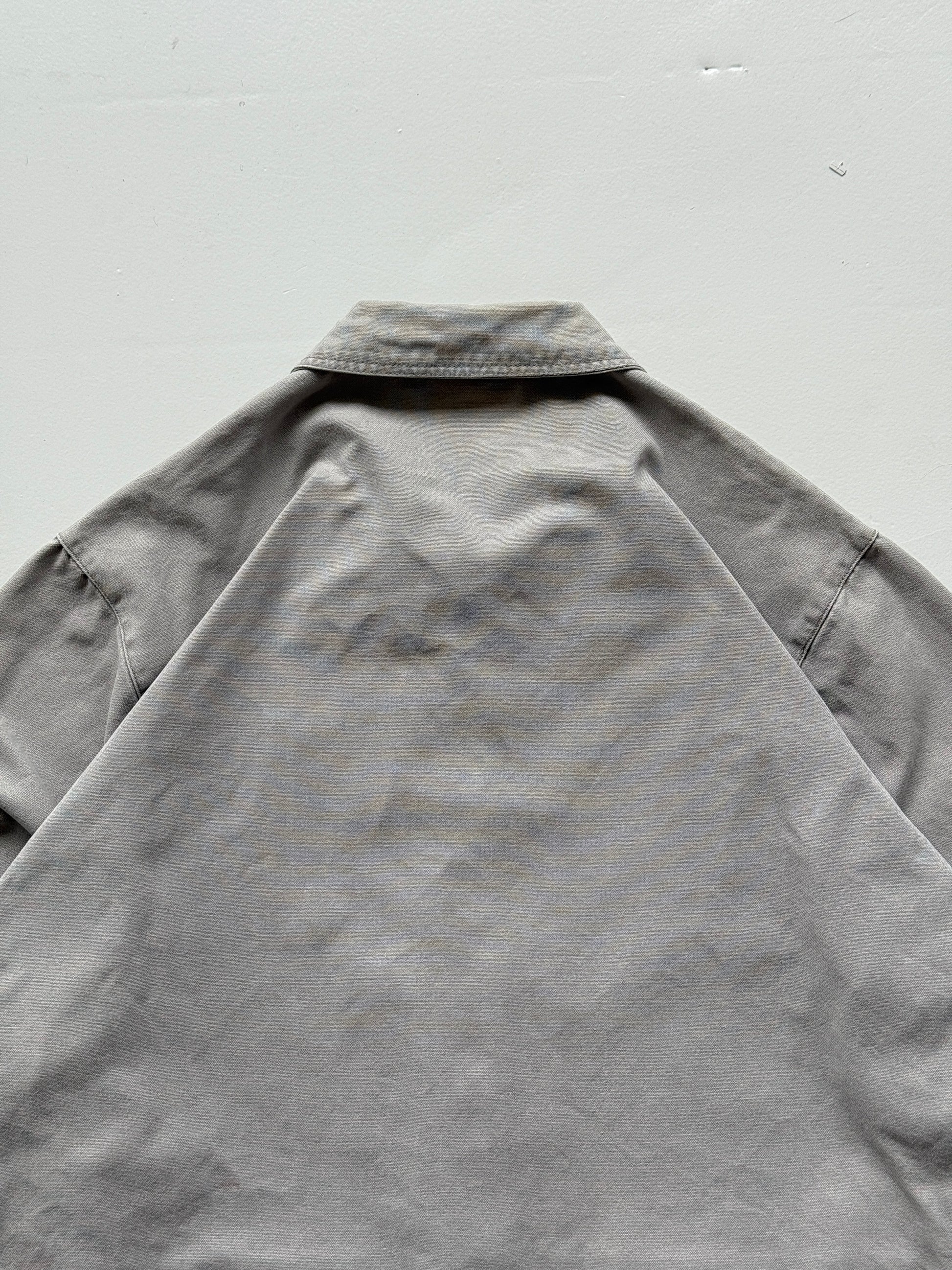 Grey Canvas Chore Jacket 90's Vintage French Workwear CH139 - Large