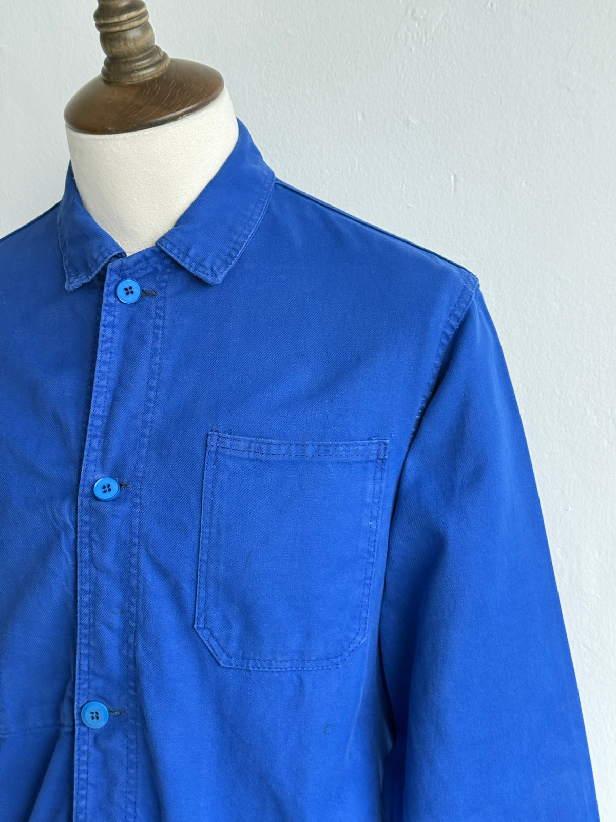 Blue French 1970's Vintage Workwear Chore Jacket CH552 - Medium