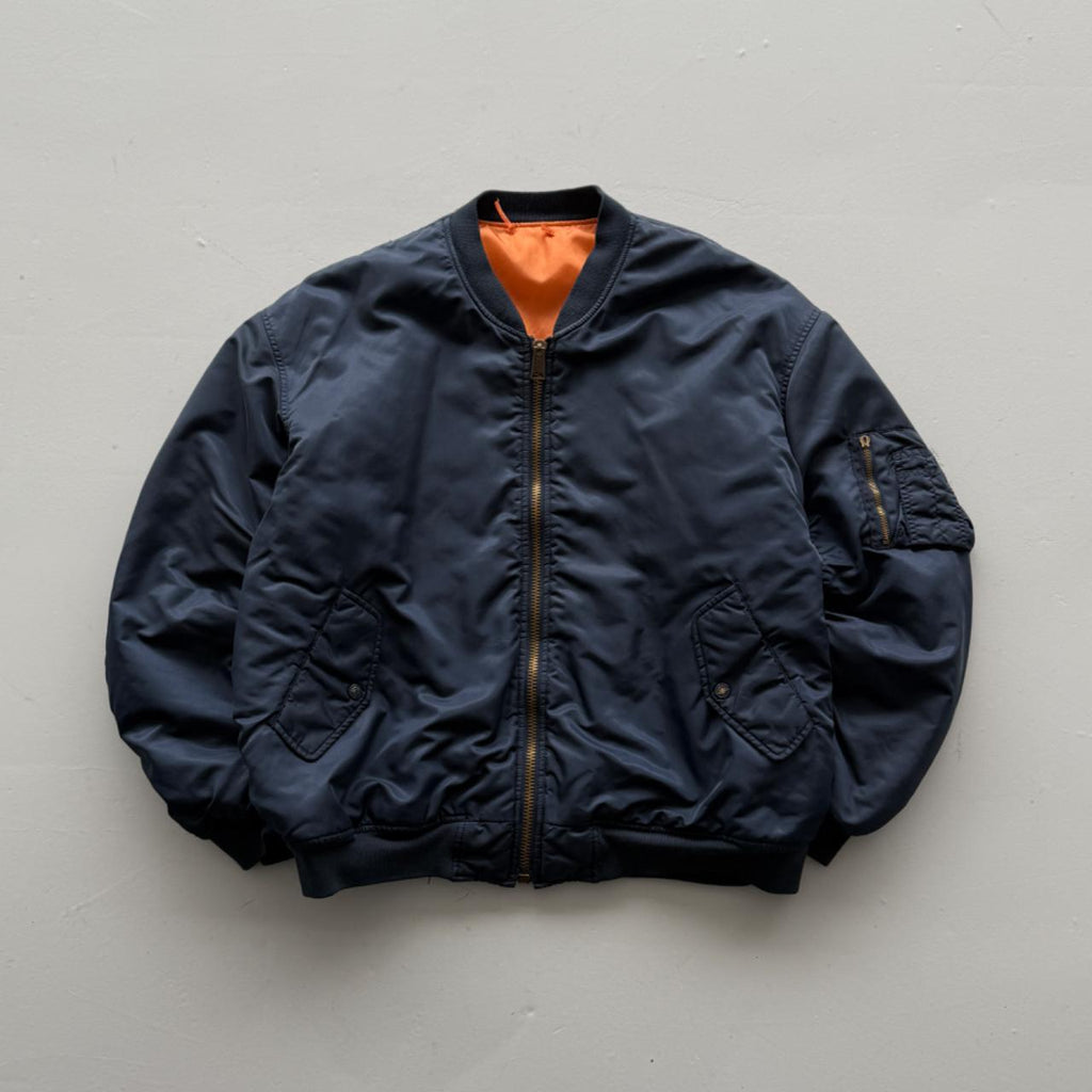 Navy Blue 80’s Vintage Bomber Jacket - XL