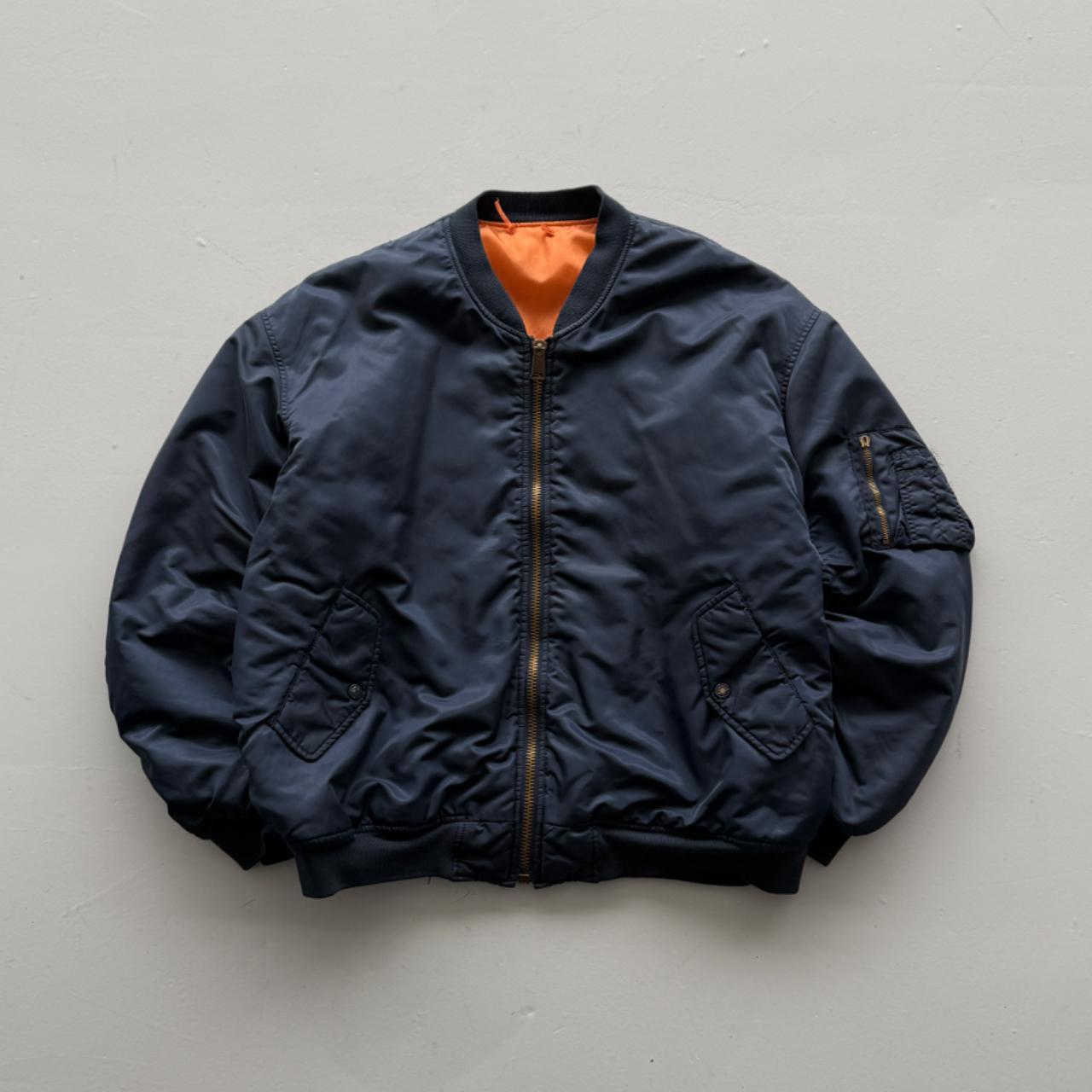 Navy Blue 80’s Vintage Bomber Jacket - XL