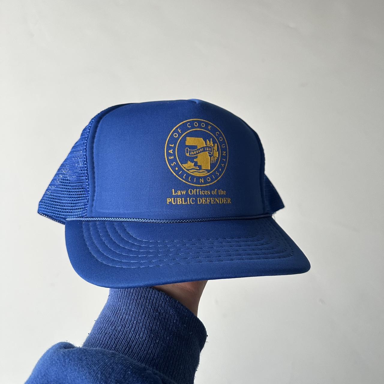 Blue Public Defender Vintage Foam and Mesh SnapBack Trucker Cap