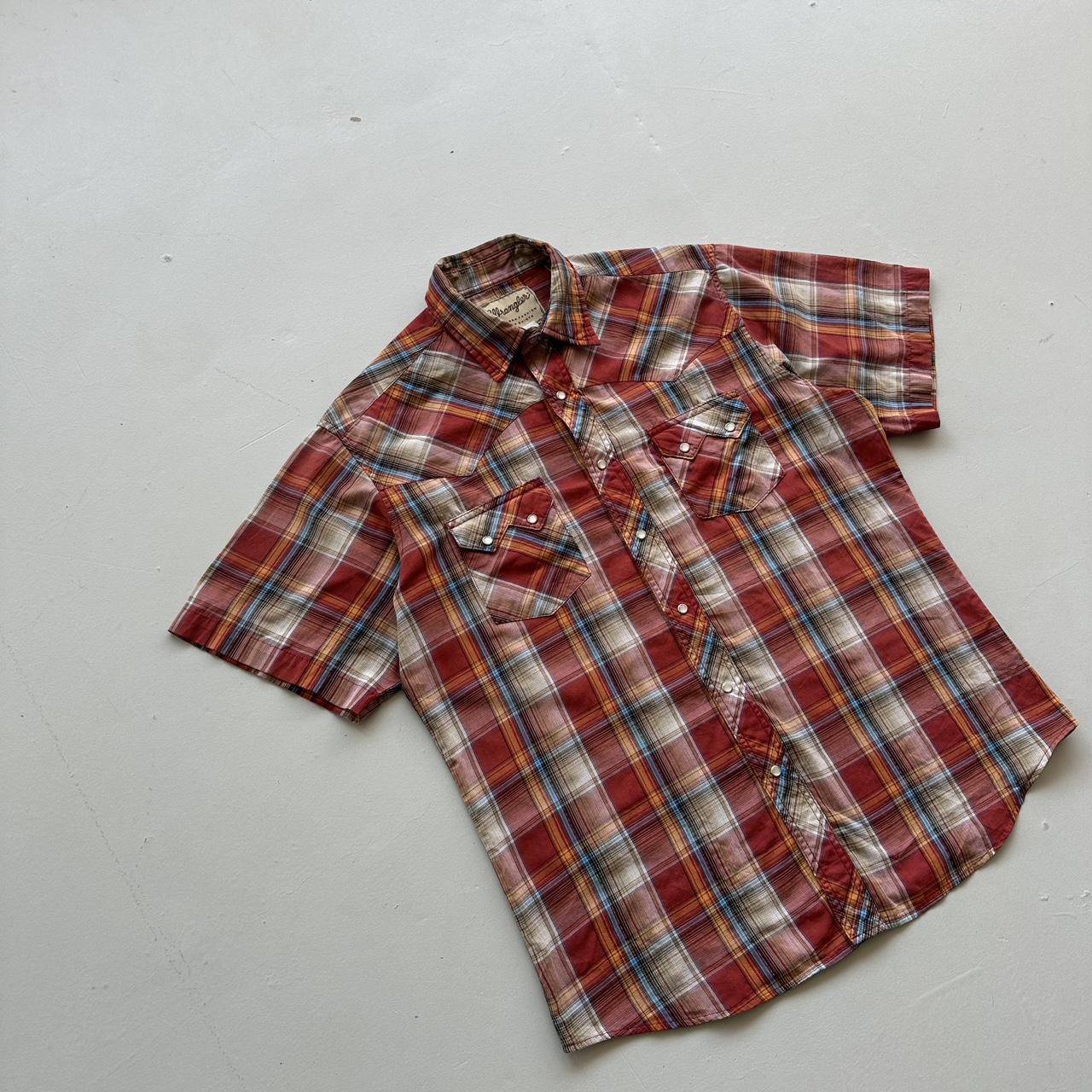 Wrangler Orange Patterned Western Vintage Shirt - Large