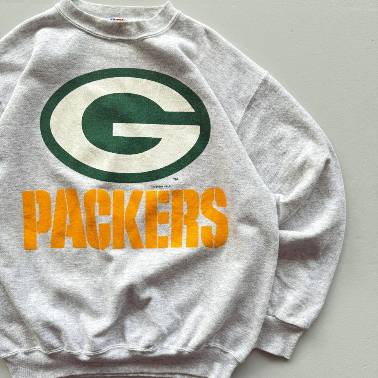 Grey Green Bay Packers NFL 90's Graphic Sweatshirt - Large
