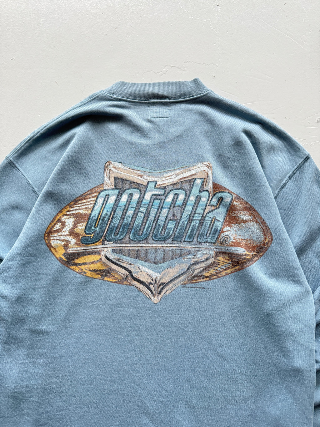 Blue Gotcha 90's Vintage Surfer Graphic Sweatshirt Jumper - Medium