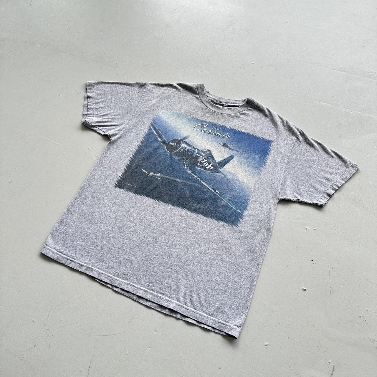 Grey Fighter Jet Vintage T-shirt - XL