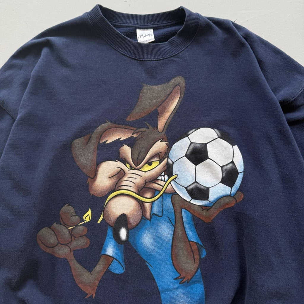 Navy Blue Wiley Coyote 90’s Disney Vintage Graphic Sweatshirt - Medium
