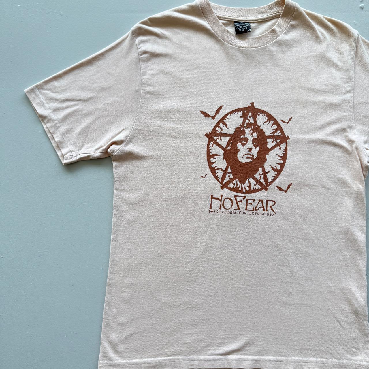 Tan Alice Cooper No Fear Vintage 00s T-shirt - Small