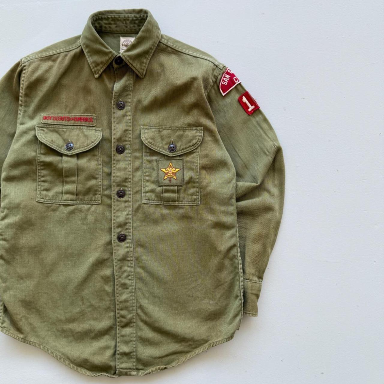 Khaki Boy Scouts Sanforized 60's Button-Up Shirt - Small (8)