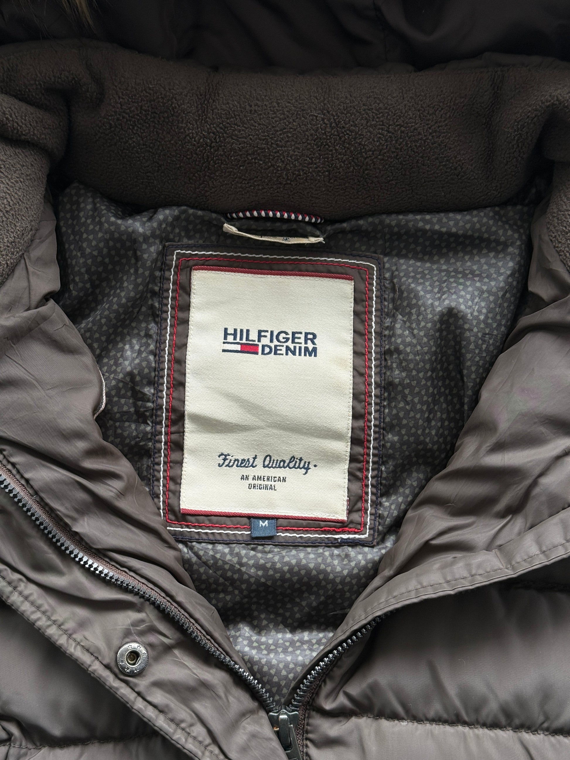 Brown Tommy Hilfiger 00's Vintage Y2K Insulated Puffer Jacket - Small