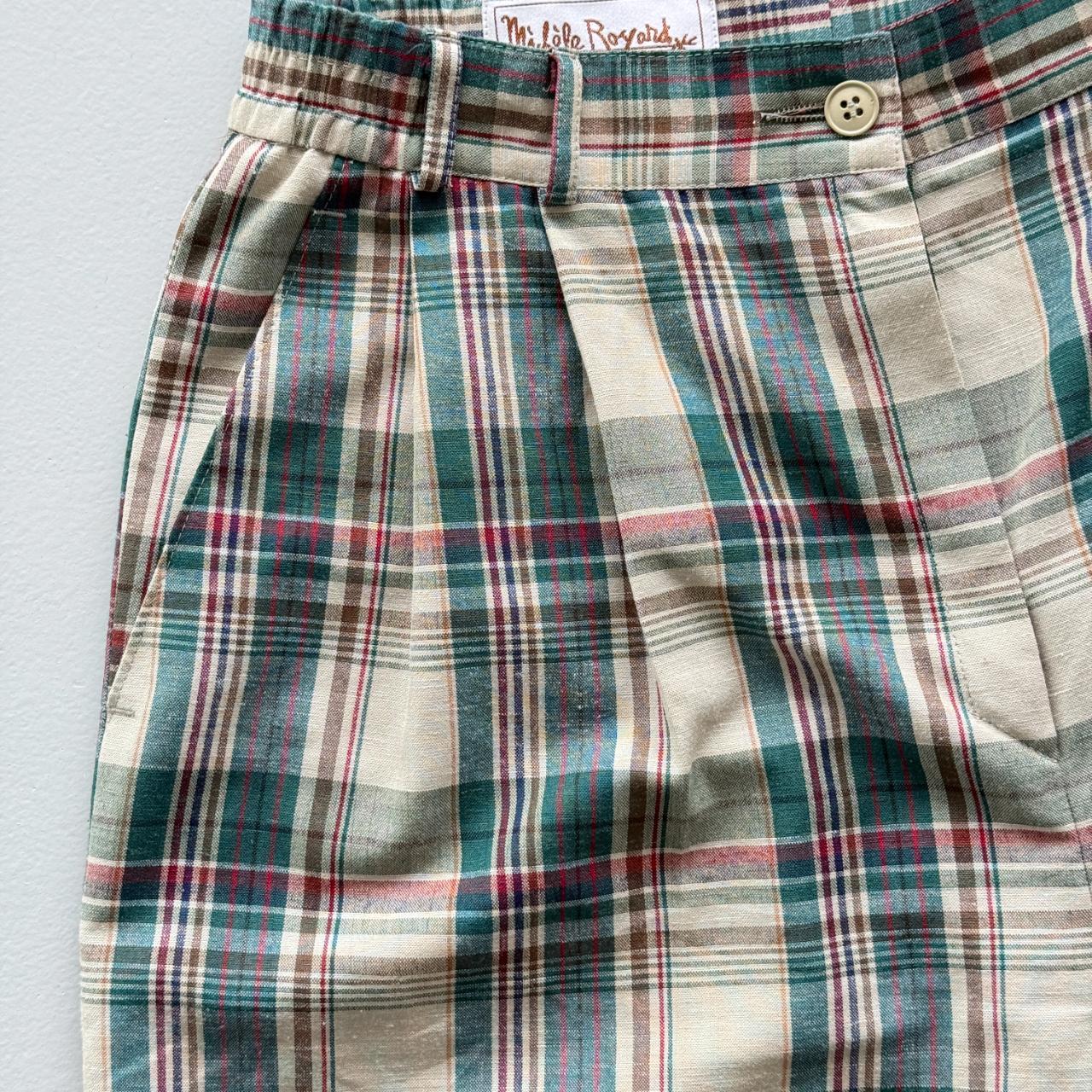 High-waisted Striped Cotton Michelle Boyard 80’s Cargo Shorts - 28"