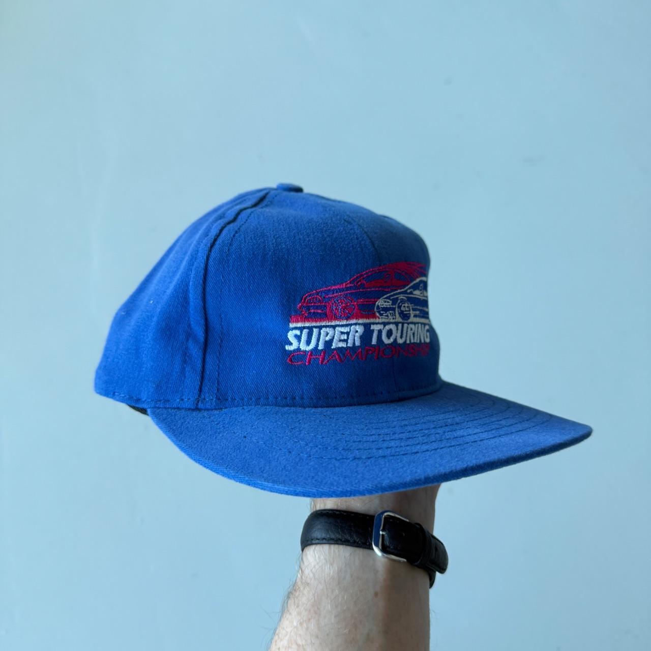 Blue Super Touring Vintage Leather Strap Cap
