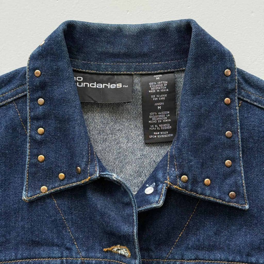 Boundaries Studded Denim Vintage Y2K Jacket - Womens Size 8