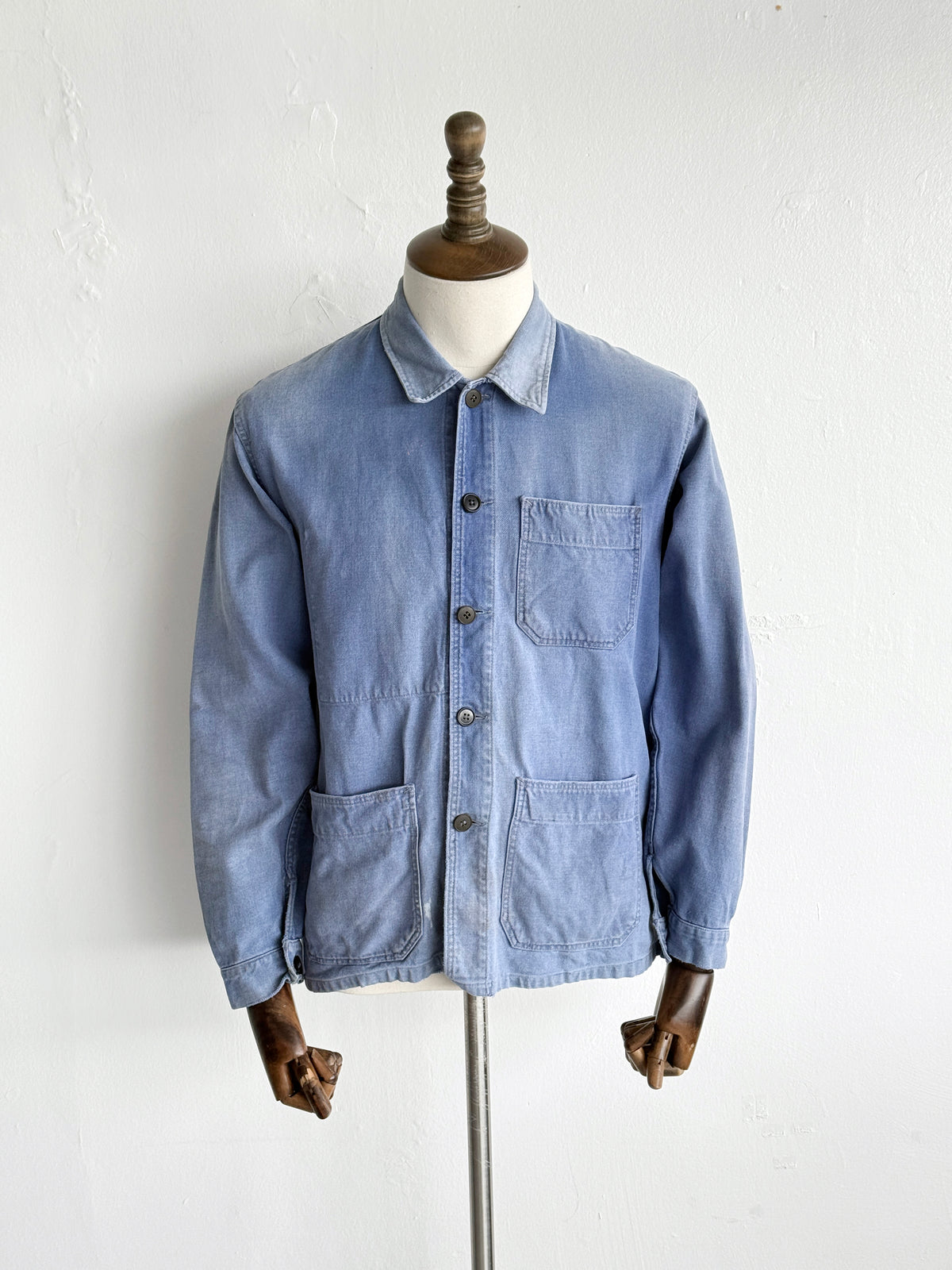 Thrashed Blue French 1950s Vintage Workwear Chore Jacket CH525