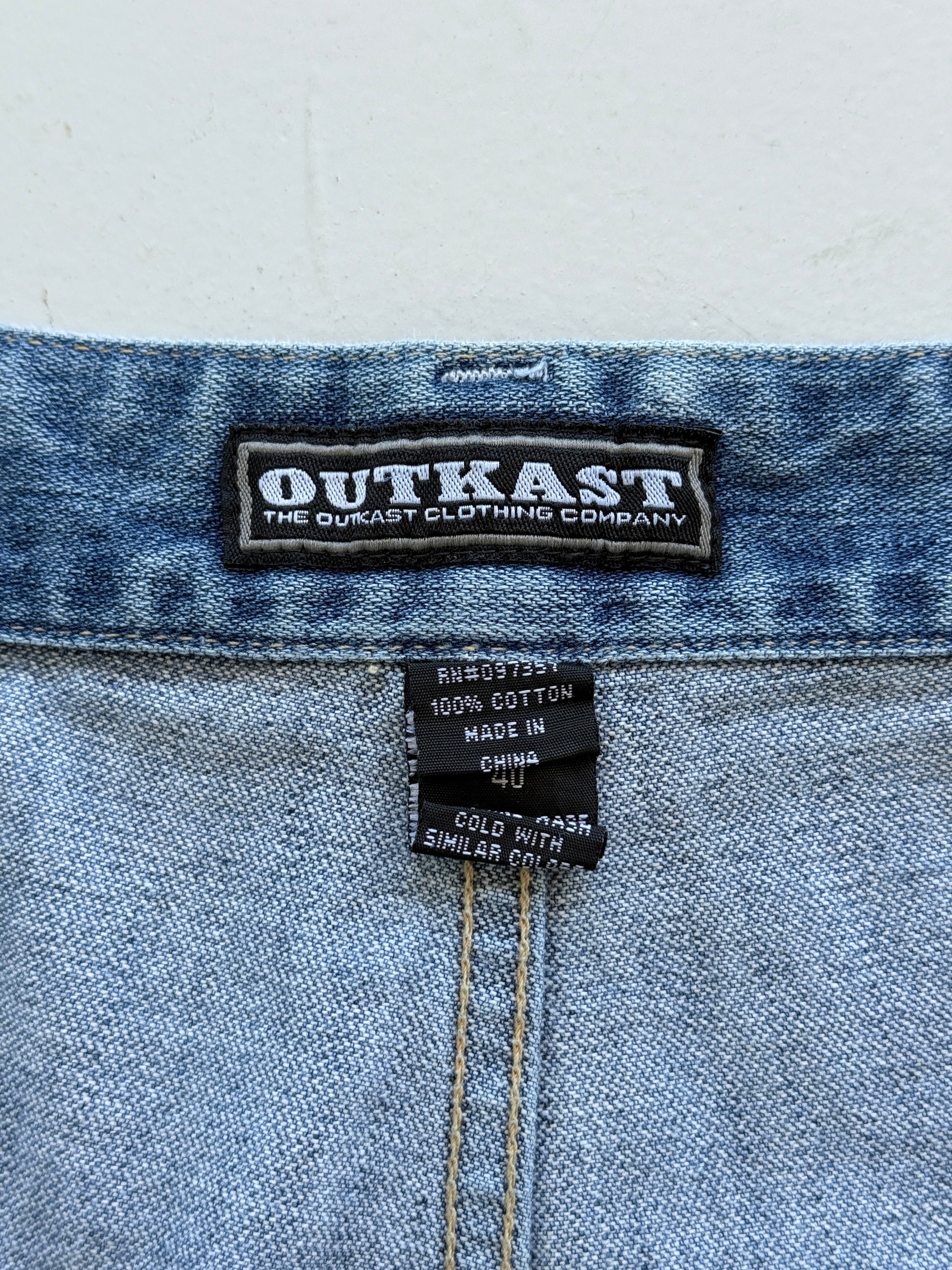 Light Blue Outkast 90's Vintage Baggy Hip Hop Denim Shorts - W40 x L12.5