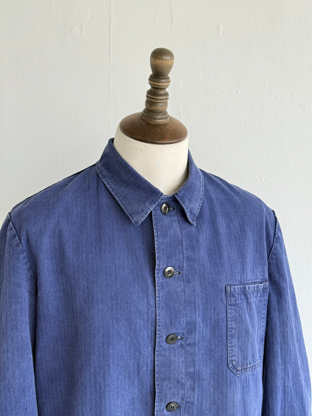 Blue Herringbone Vintage Workwear Chore Jacket CH365 - Medium