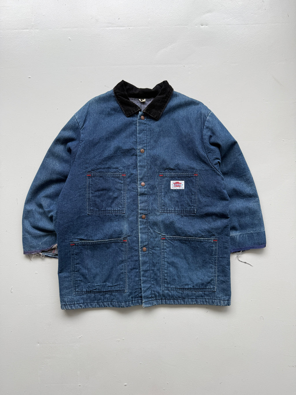 Blue Caboose Made in USA Vintage Denim Blanket Lined Chore Jacket - XL