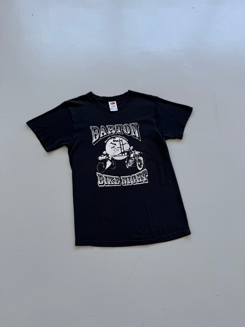 Black Barton Motorcycle 00's Vintage Graphic T-Shirt - Medium
