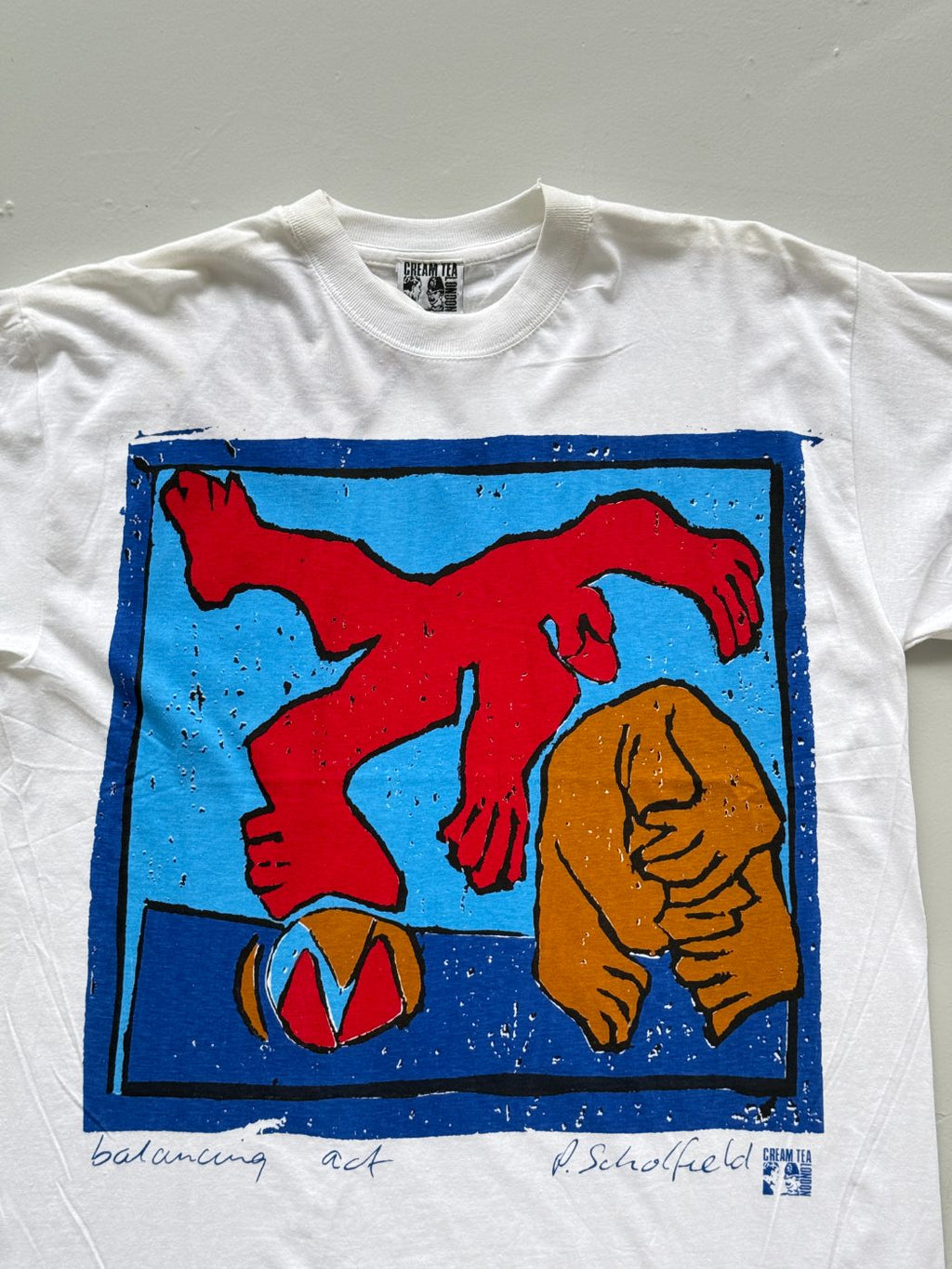 Cream Tea London 'Balancing Act' R. Schofield 90's Vintage Graphic T-Shirt - XL