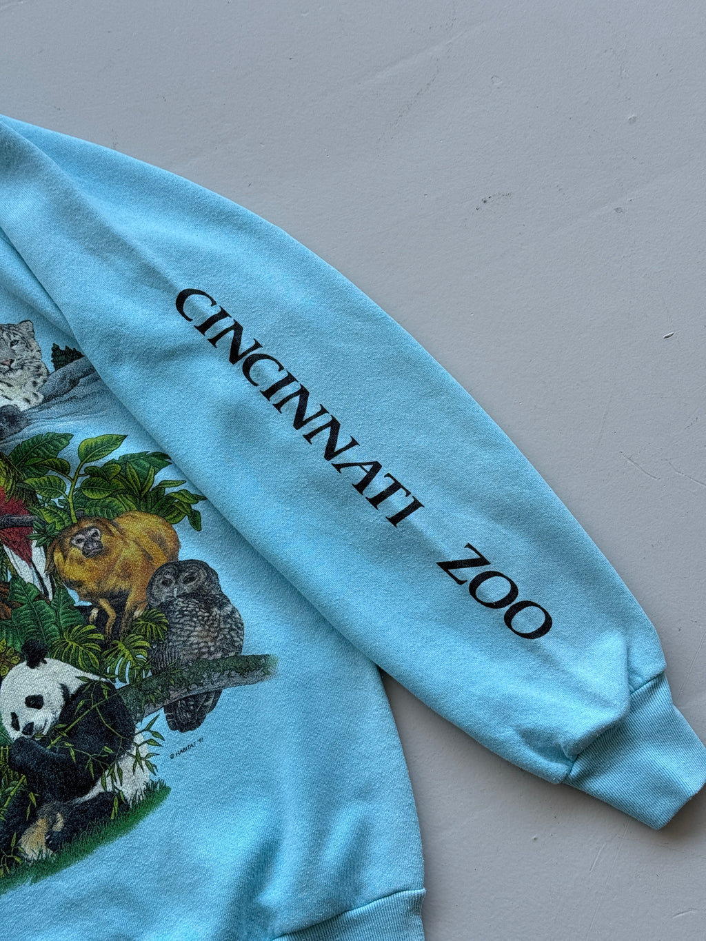 Blue Cincinnati Zoo 90's Vintage Animal Graphic Sweatshirt Jumper - Medium