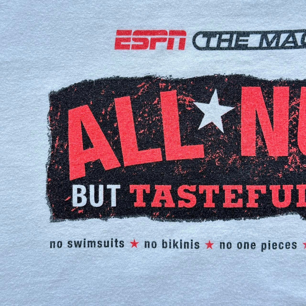 White ESPN Magazine All Nude Vintage 90s T-shirt - XL