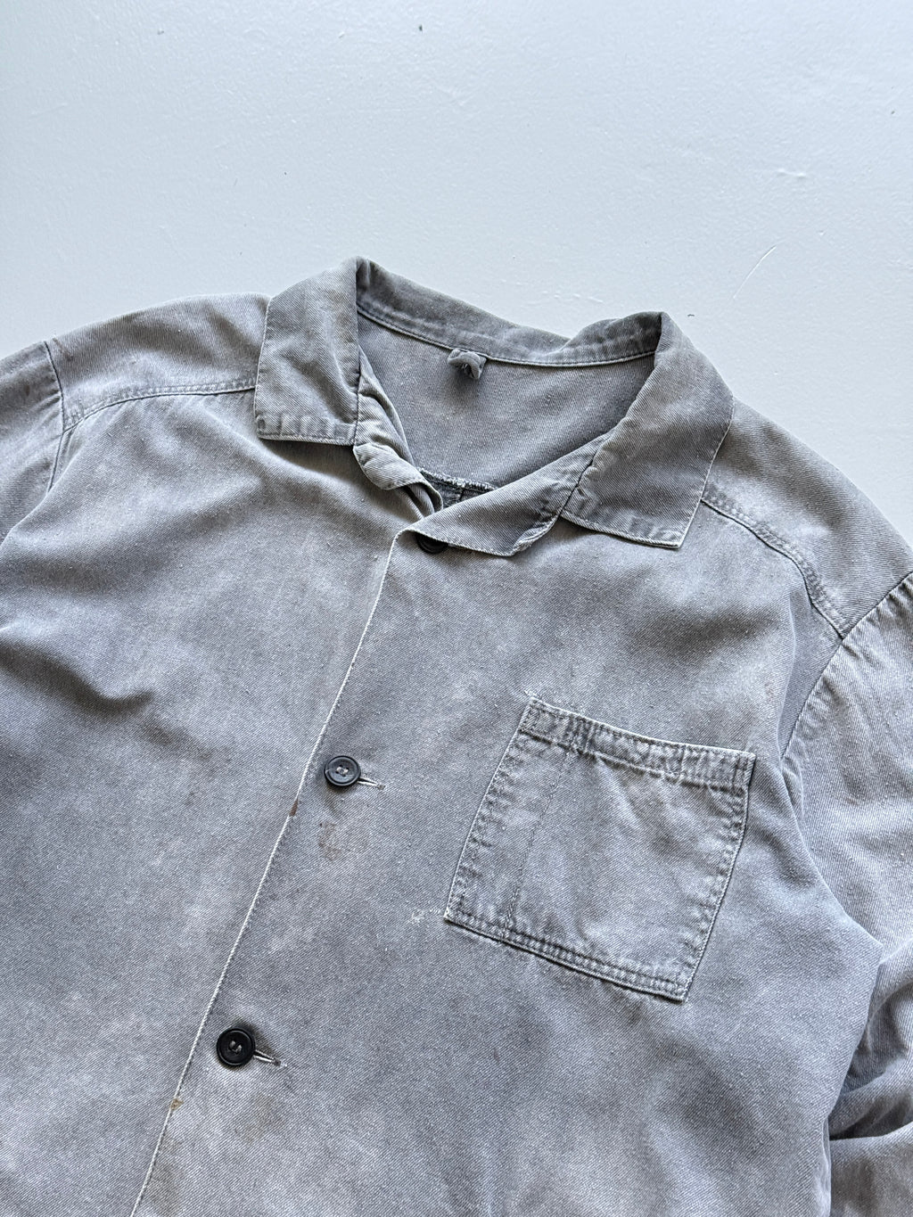 Faded Grey French Chore Jacket 80's Vintage Workwear CH321 - Boxy Medium