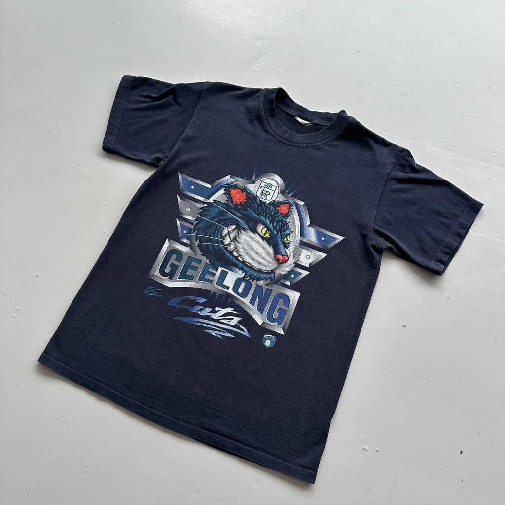 Gelong Cats Navy Blue 90s Vintage T-shirt - Medium