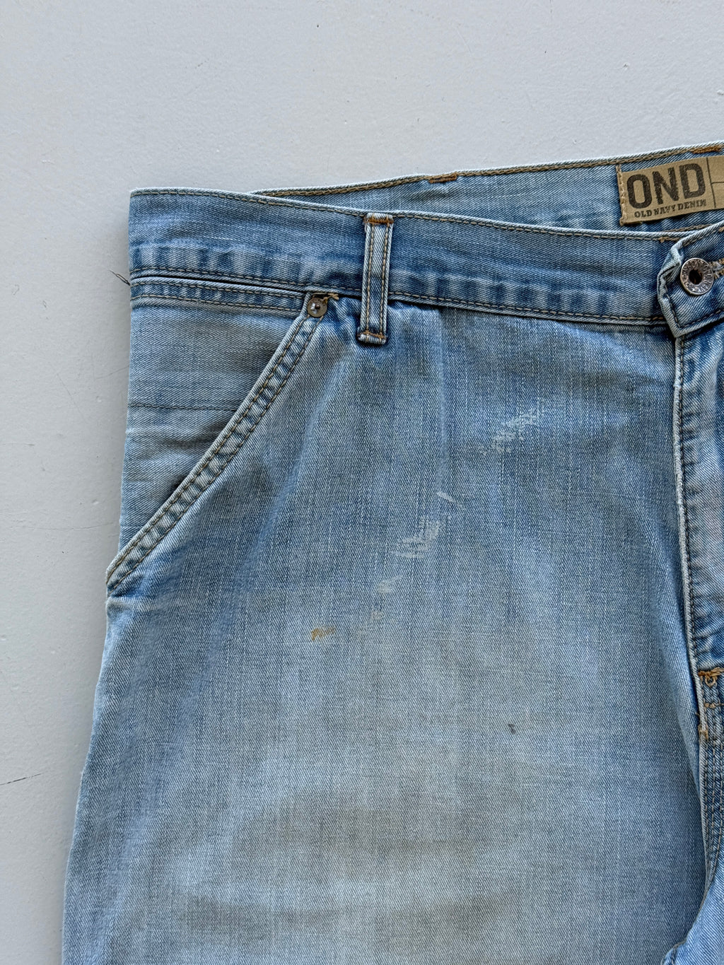 Light Blue Old Navy 00's Vintage Y2K Baggy Carpenter Denim Shorts - W40 x L11