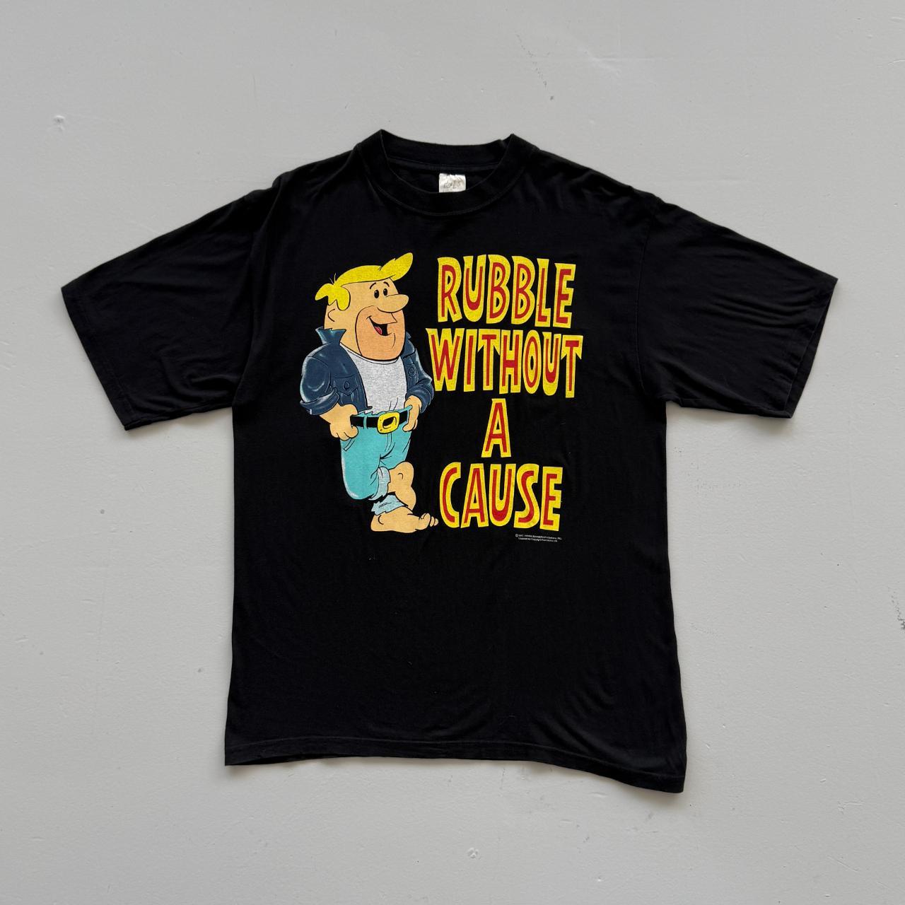 Black Fred Flintstone 90s Vintage Graphic T-Shirt - Large
