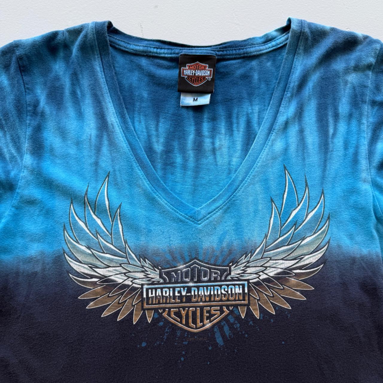 Harley Davidson 00's Y2K Tie-Die T-Shirt - Womens Medium