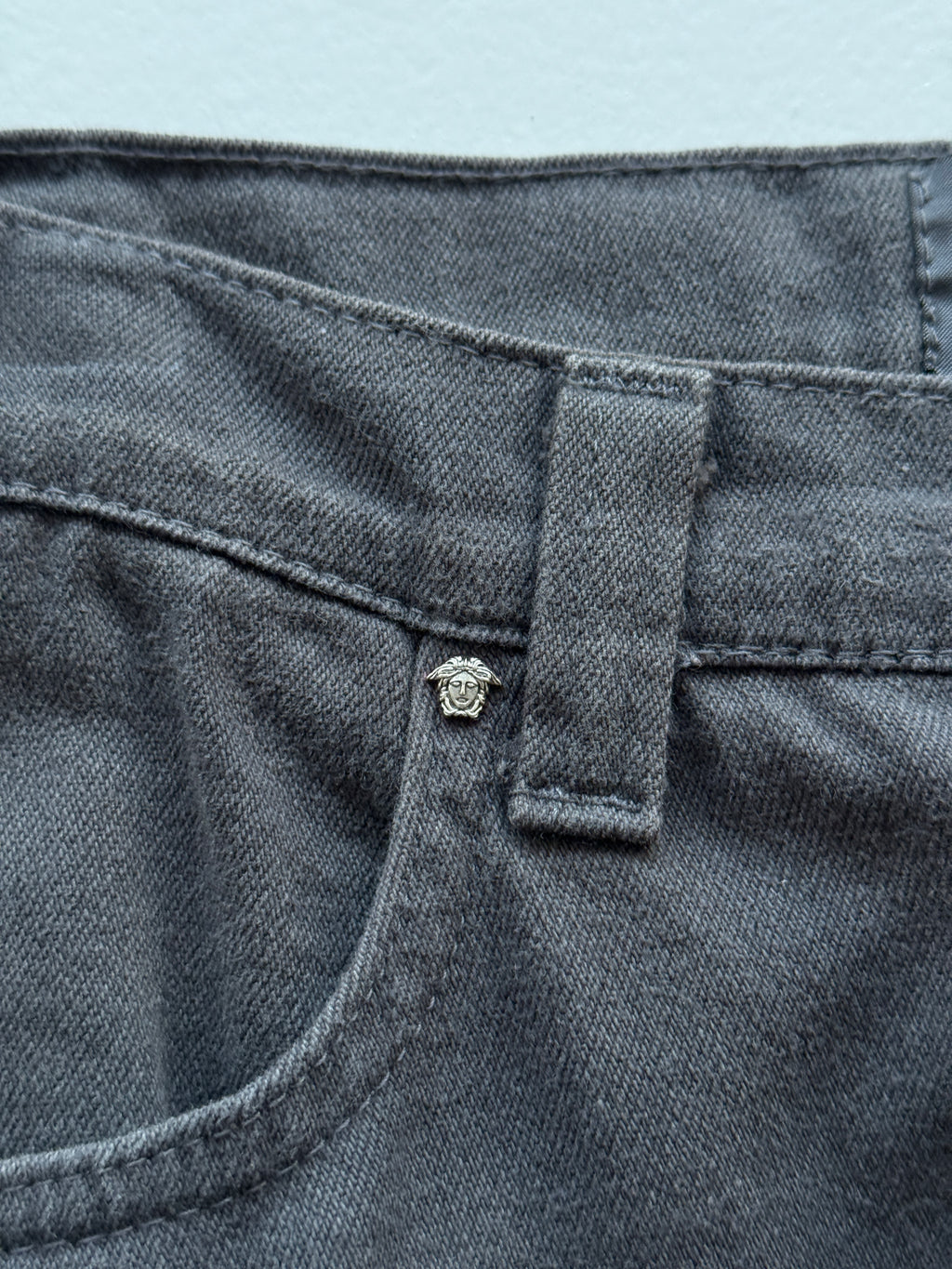Grey Versace 90's Straight Leg Vintage Jeans - 28” x 32”