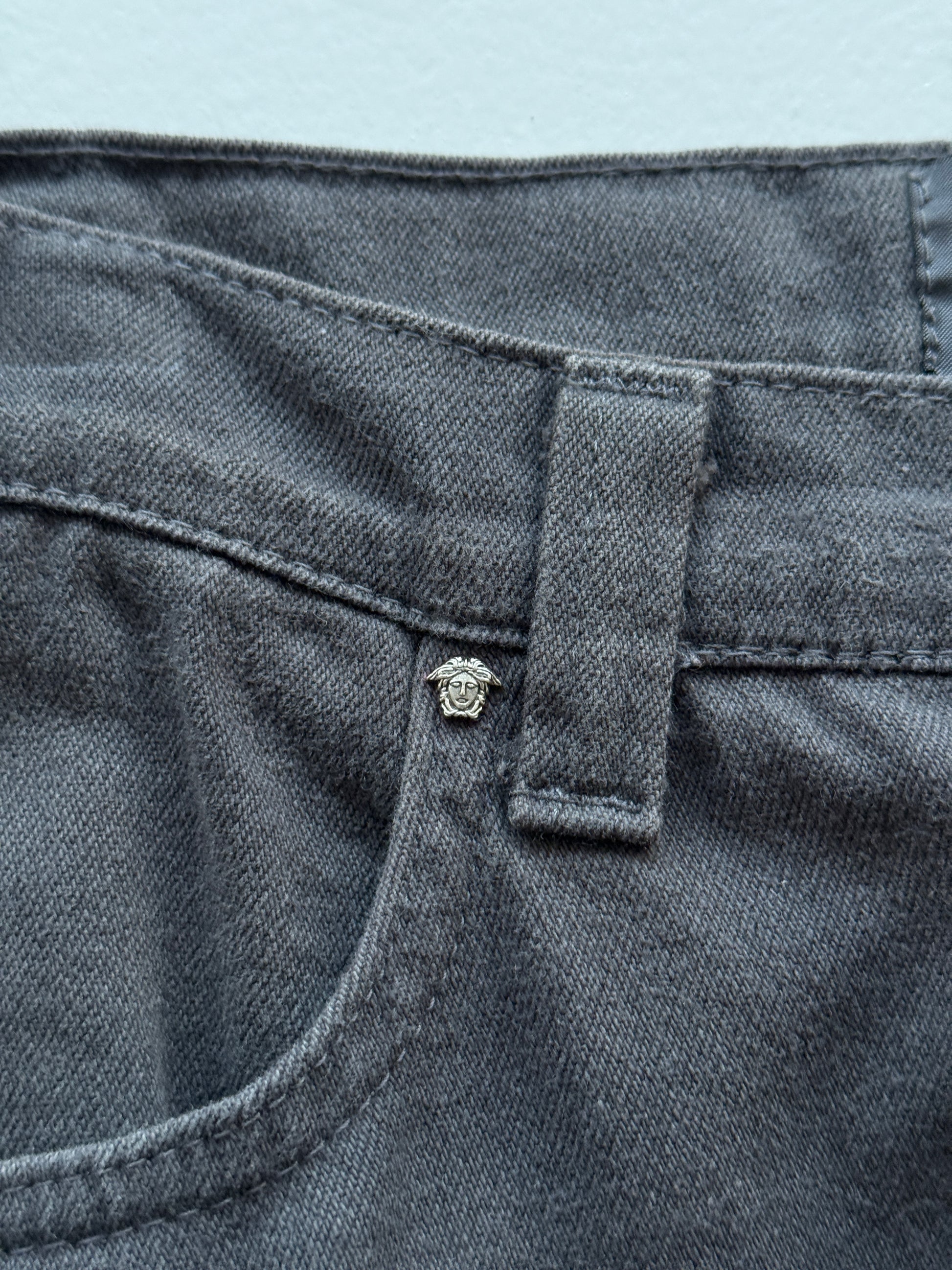Grey Versace 90's Straight Leg Vintage Jeans - 28” x 32”