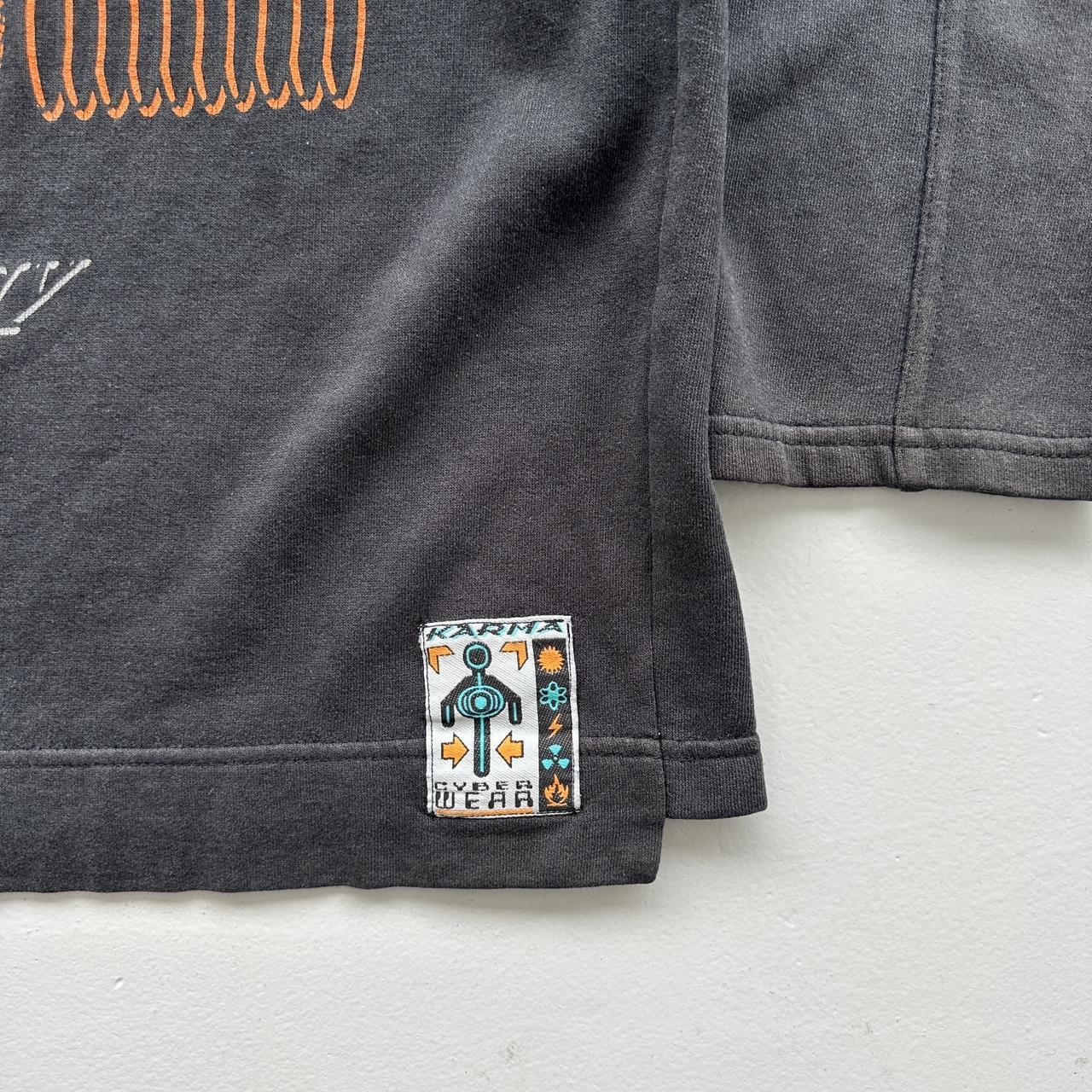 Faded Grey Karma Techno 90’s Vintage Graphic Sweatshirt - XL