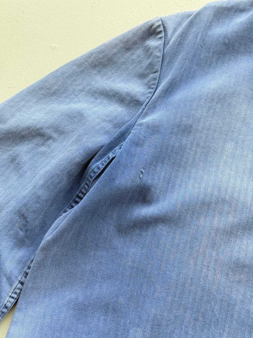 Faded Blue Pionier 70's Herringbone Cotton Vintage Workwear Chore Jacket CH380 -
