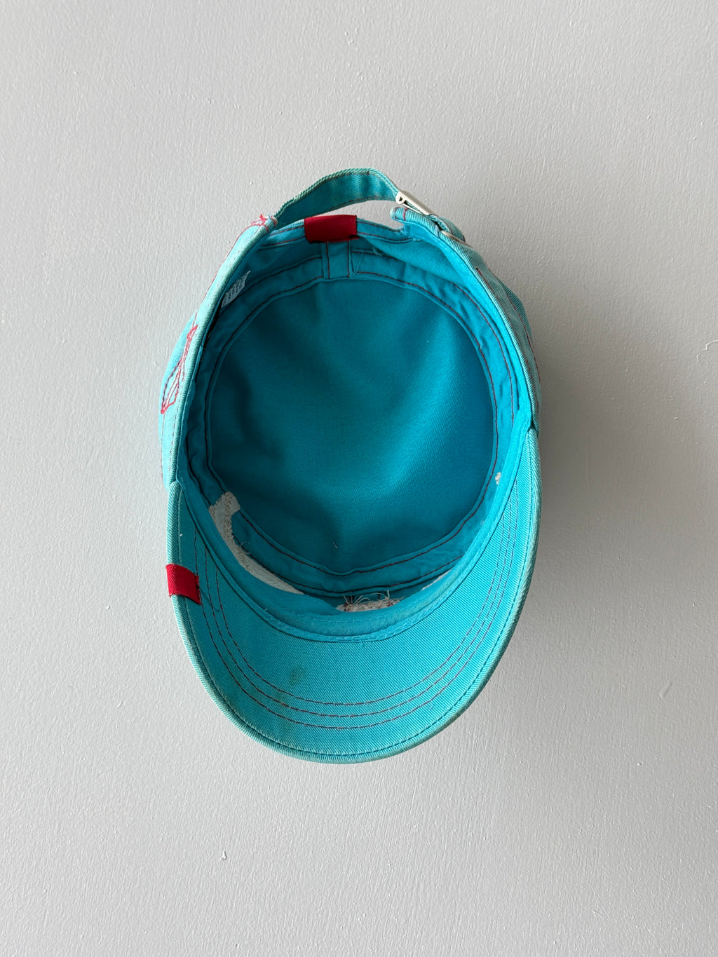 Aqua Blue Tahoe Y2K Cadet Cap Military Style 00's Grunge Aesthetic