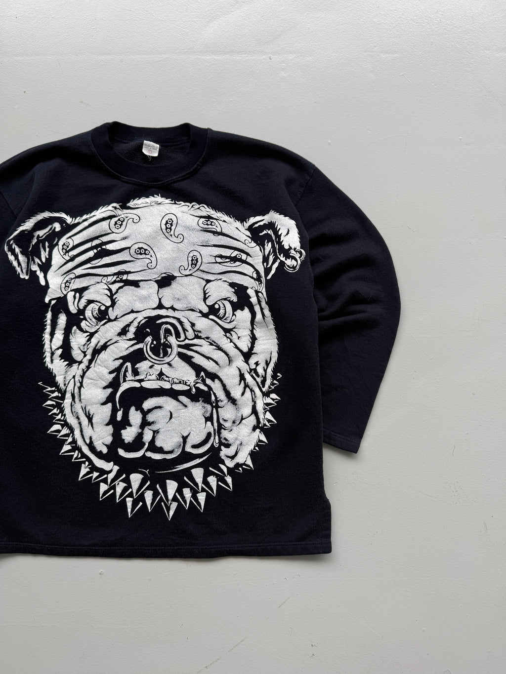 Black American Bulldog Graphic 90's Vintage Sweatshirt - Medium