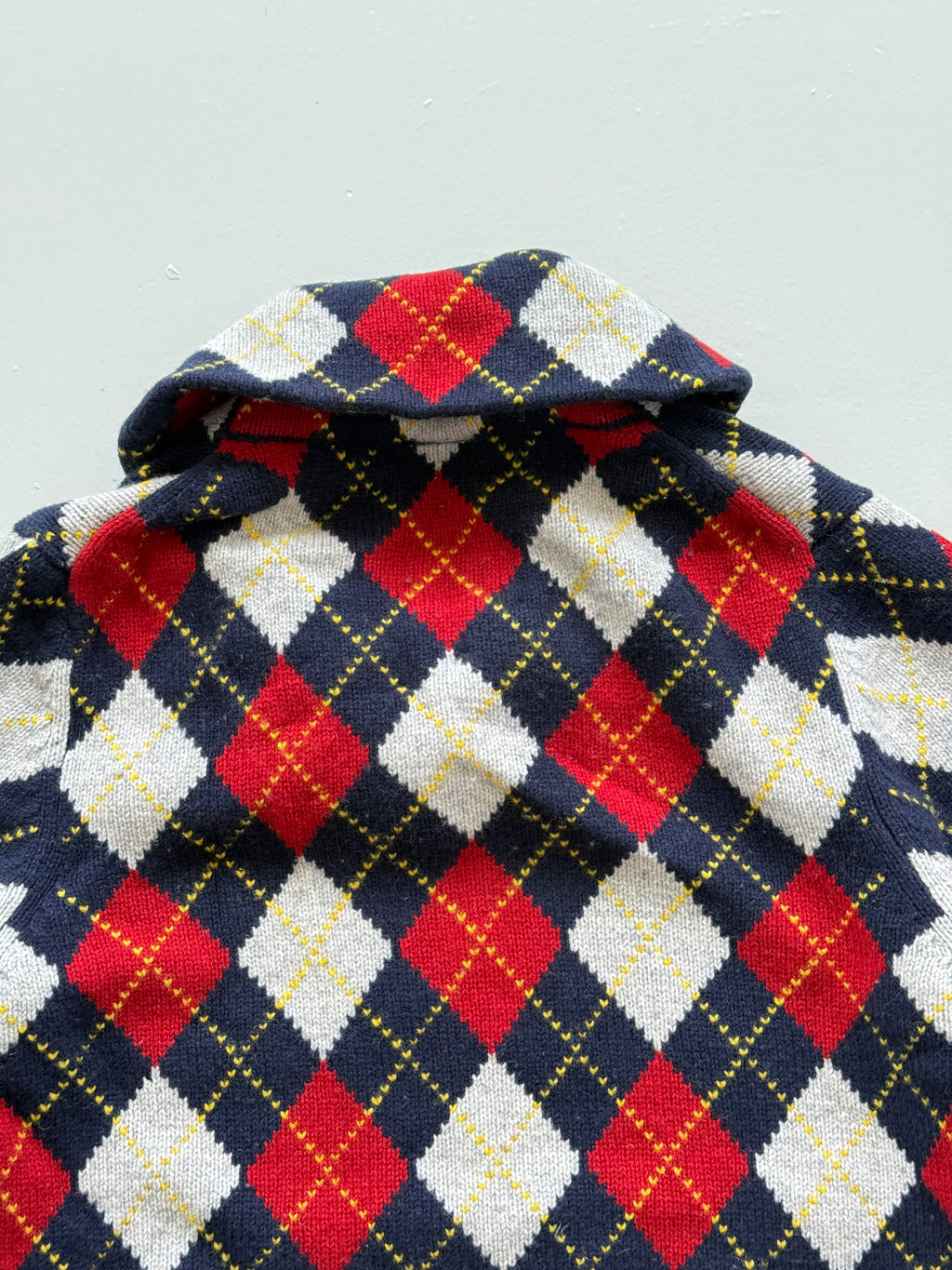 Red Argyle Brooks Brothers 00's Vintage Wool Knit Jumper - Medium