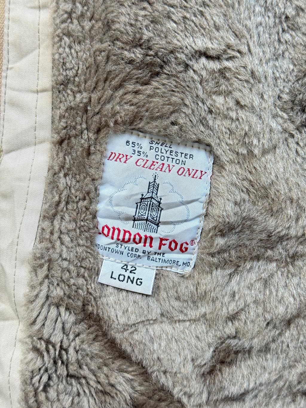 London Fog Faux Fur Collar 70's Vintage Hooded Jacket - Medium