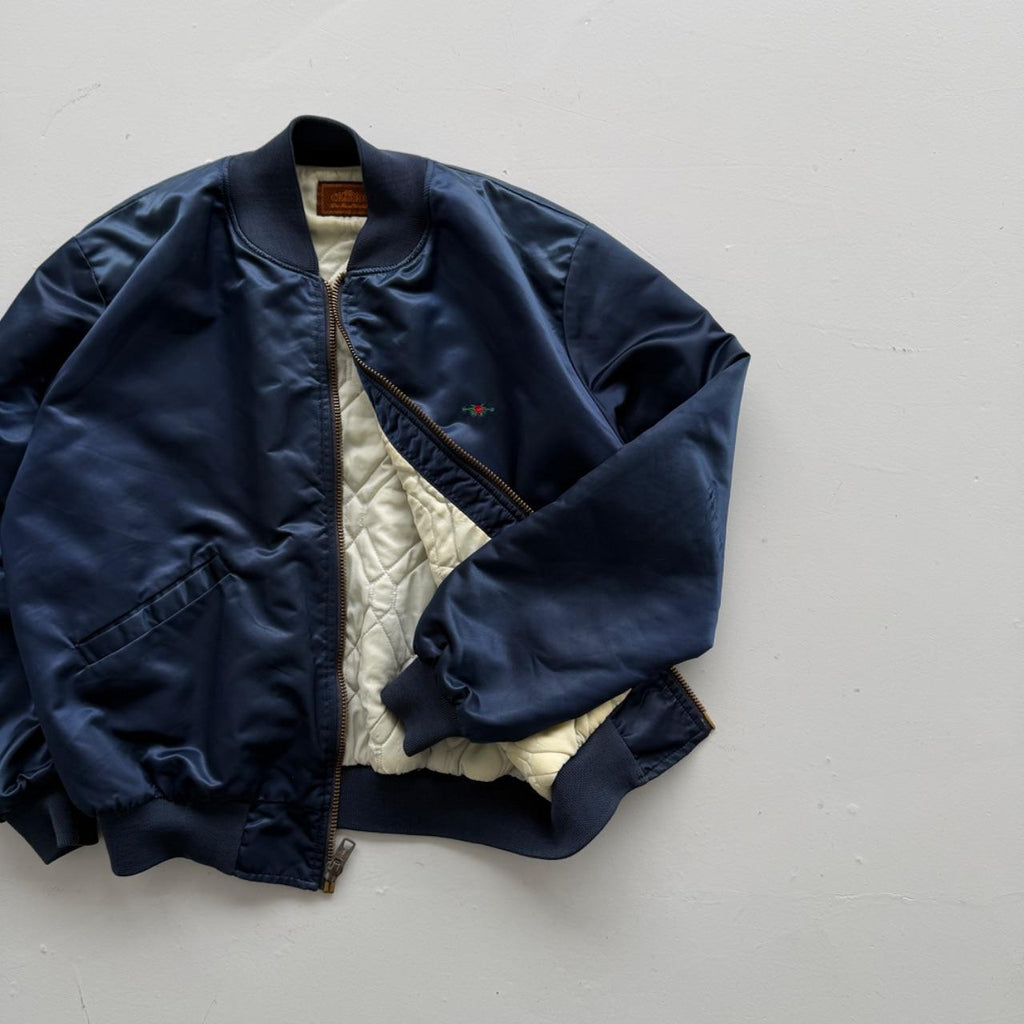 Navy Charro Embroidered 80’s Vintage Bomber Jacket - XL