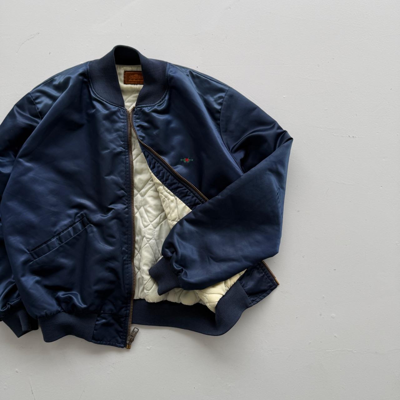 Navy Charro Embroidered 80’s Vintage Bomber Jacket - XL