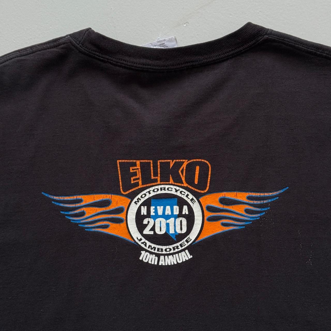 Black Elko Motorcycle Meet 00s Vintage Graphic T-Shirt - Medium