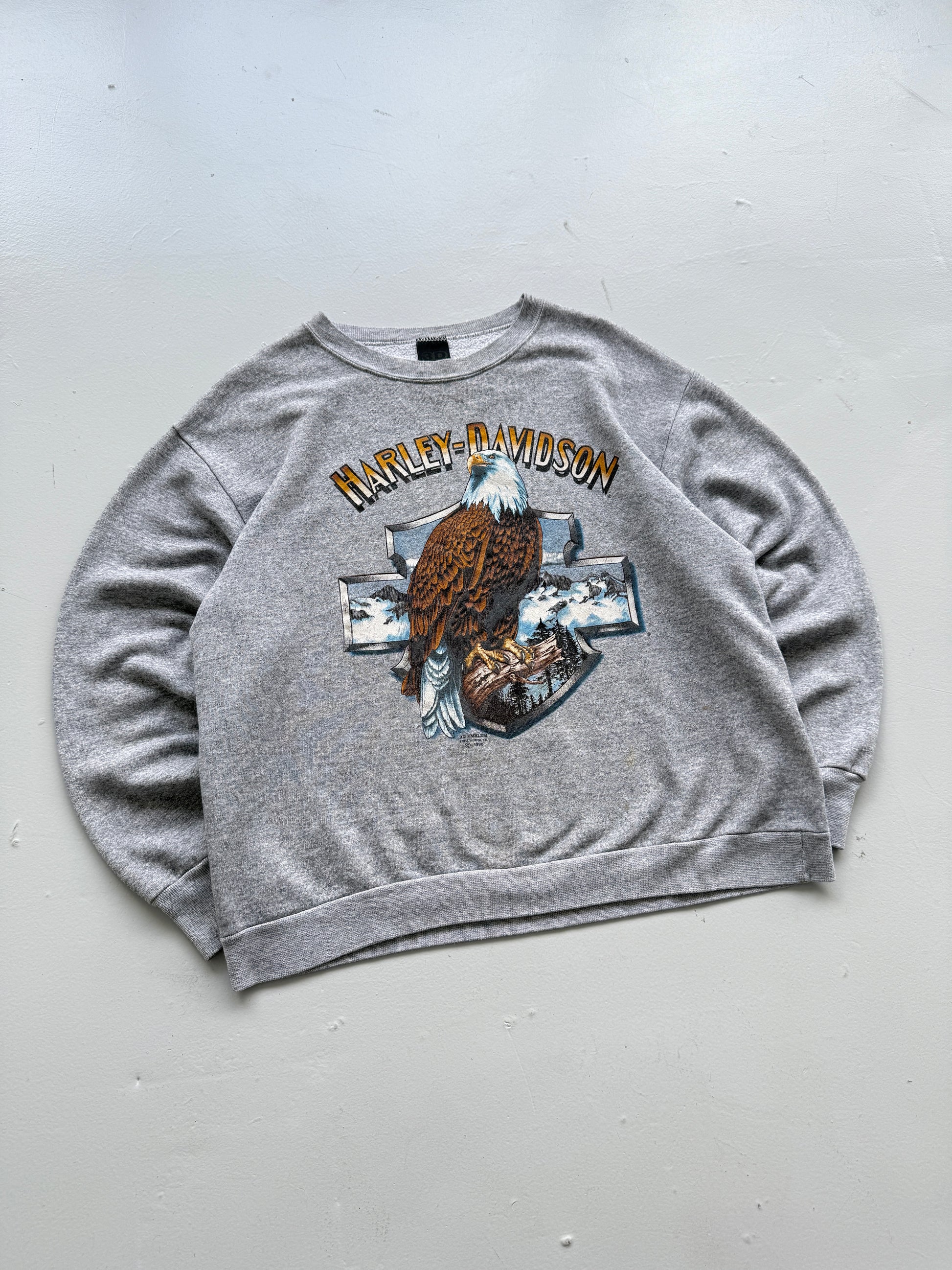 Harley-Davidson Ventura California 3D Emblem 1990 Rare Vintage Sweatshirt - Medi